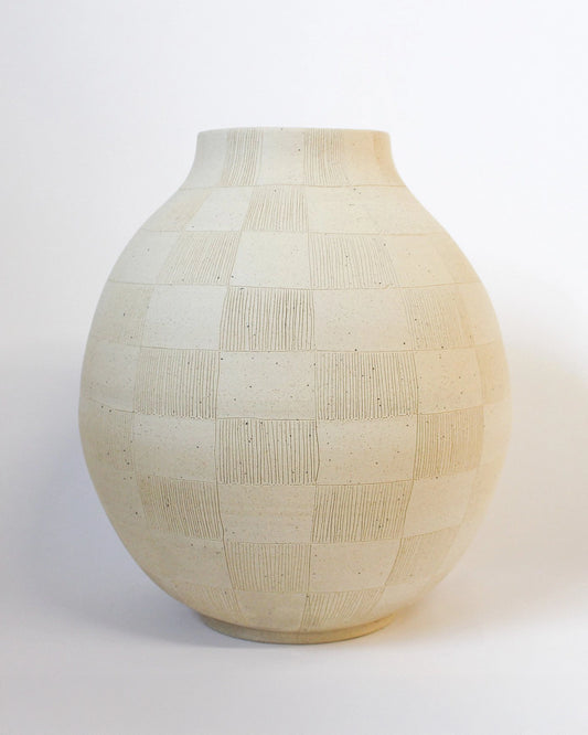 Large Etched Moon Jar Vase from Mima Ceramics by Michelle Organ