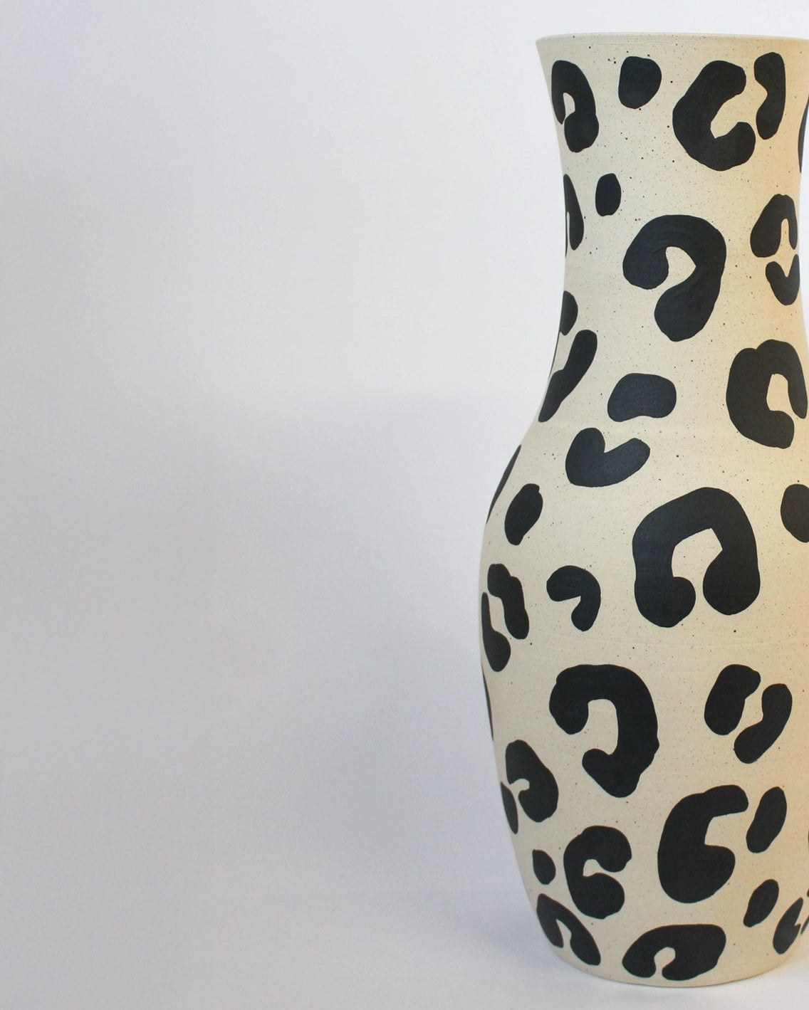 Handmade Ceramic Vase in Black and Tan Leopard Print from Mima Ceramics by Michelle Organ