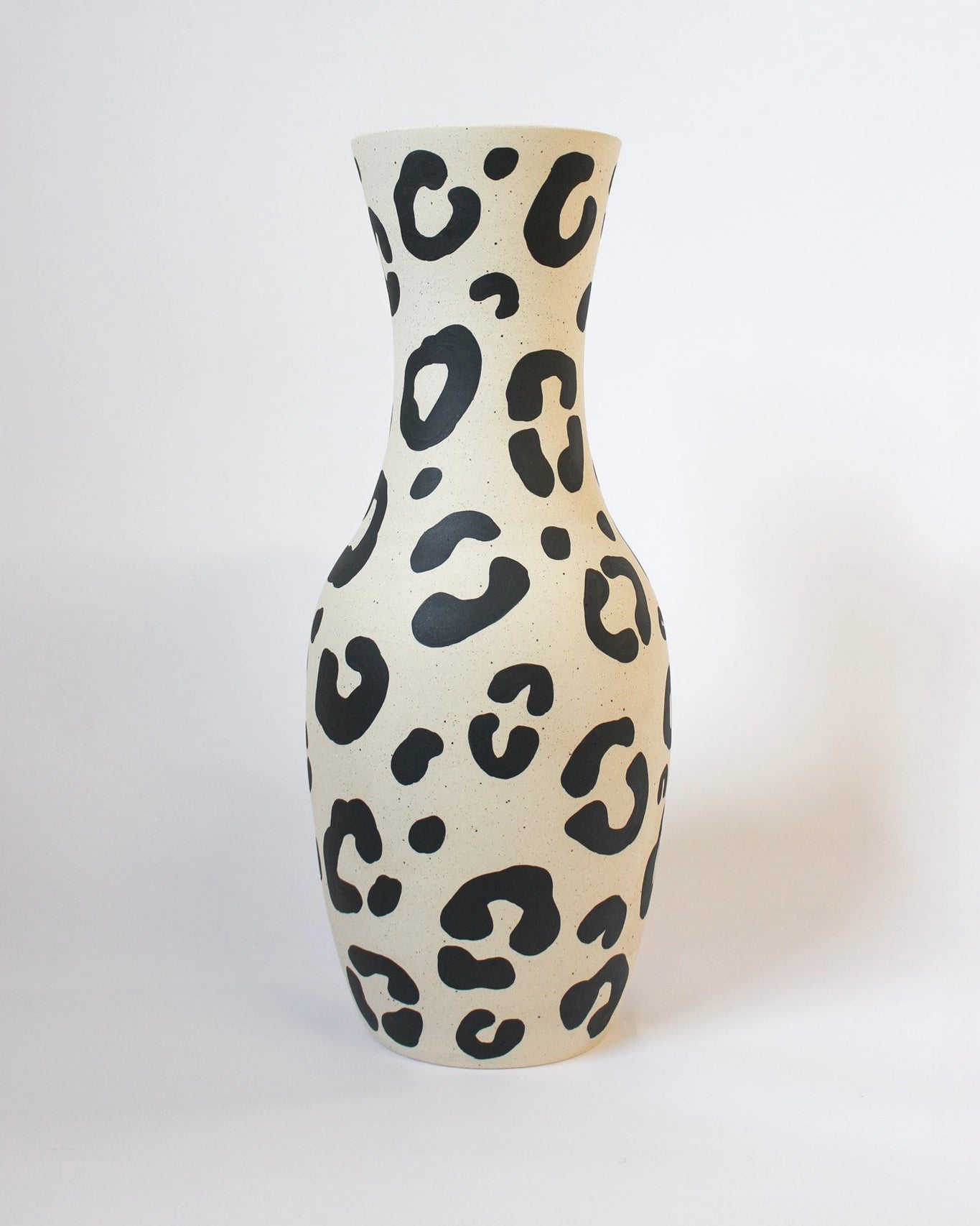 Handmade Ceramic Vase in Black and Tan Leopard Print from Mima Ceramics by Michelle Organ