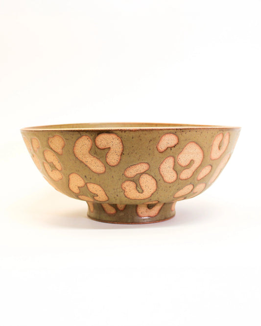 Large Animal Print Pedestal Bowl from Ceramic Artist Michelle Organ
