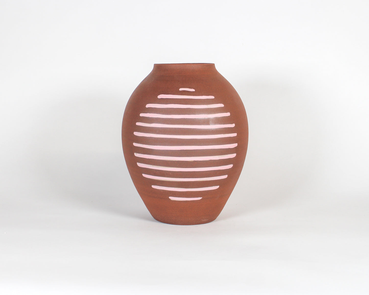 Burgundy Pink Stripe Round