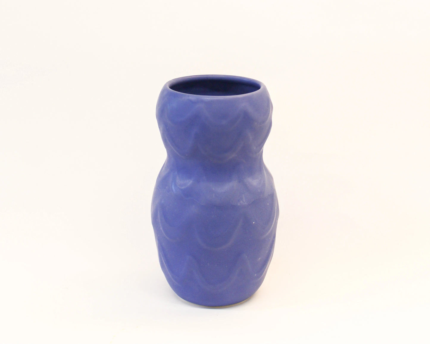 Textured Curvy Cobalt Vase