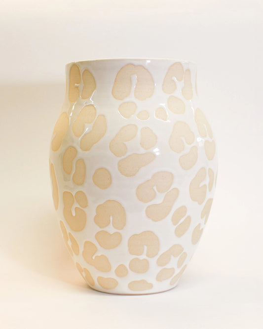 Handmade Ceramic Vase in Cheetah Print from Mima Ceramics by Michelle Organ