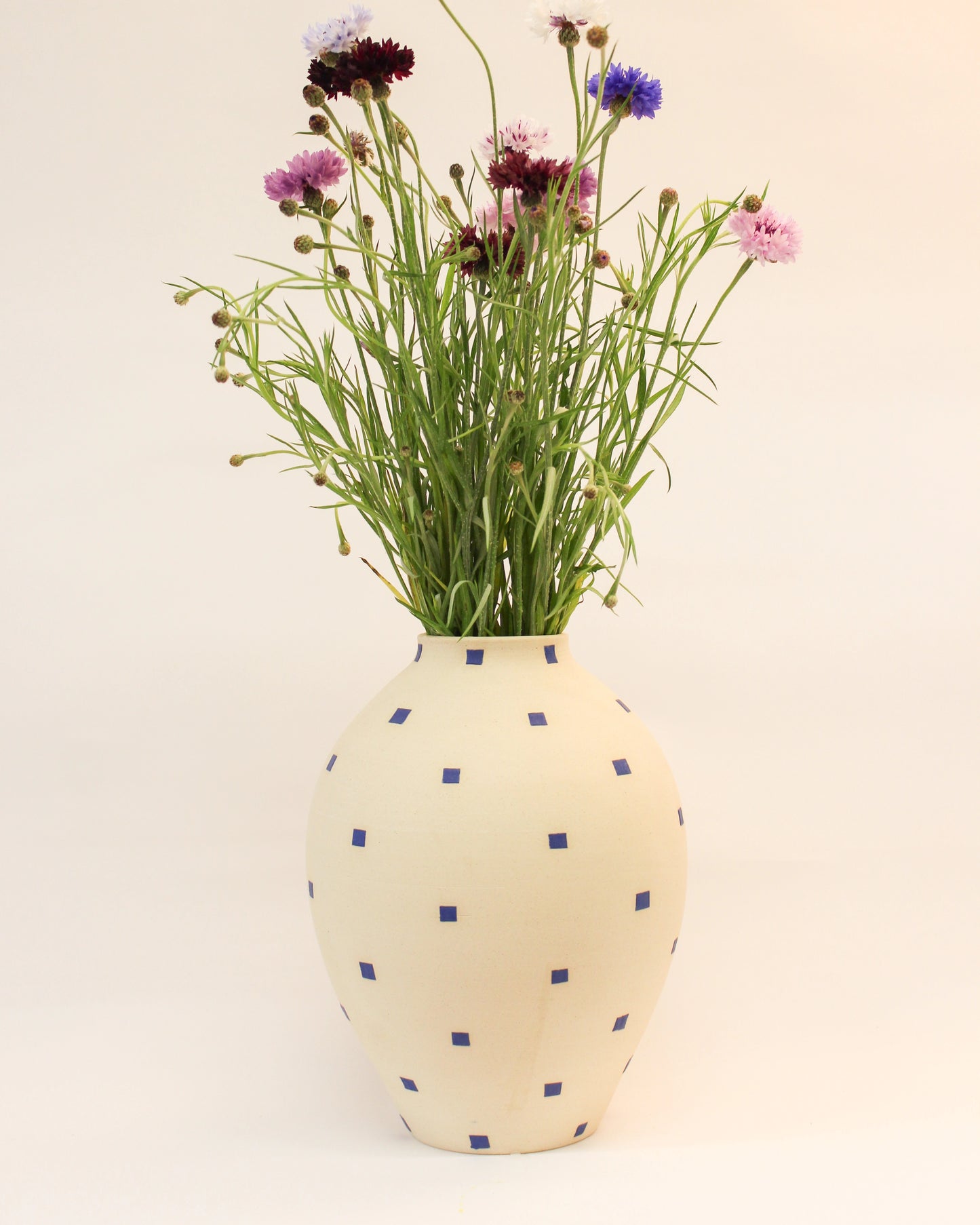White and Blue Cubes Vase 2