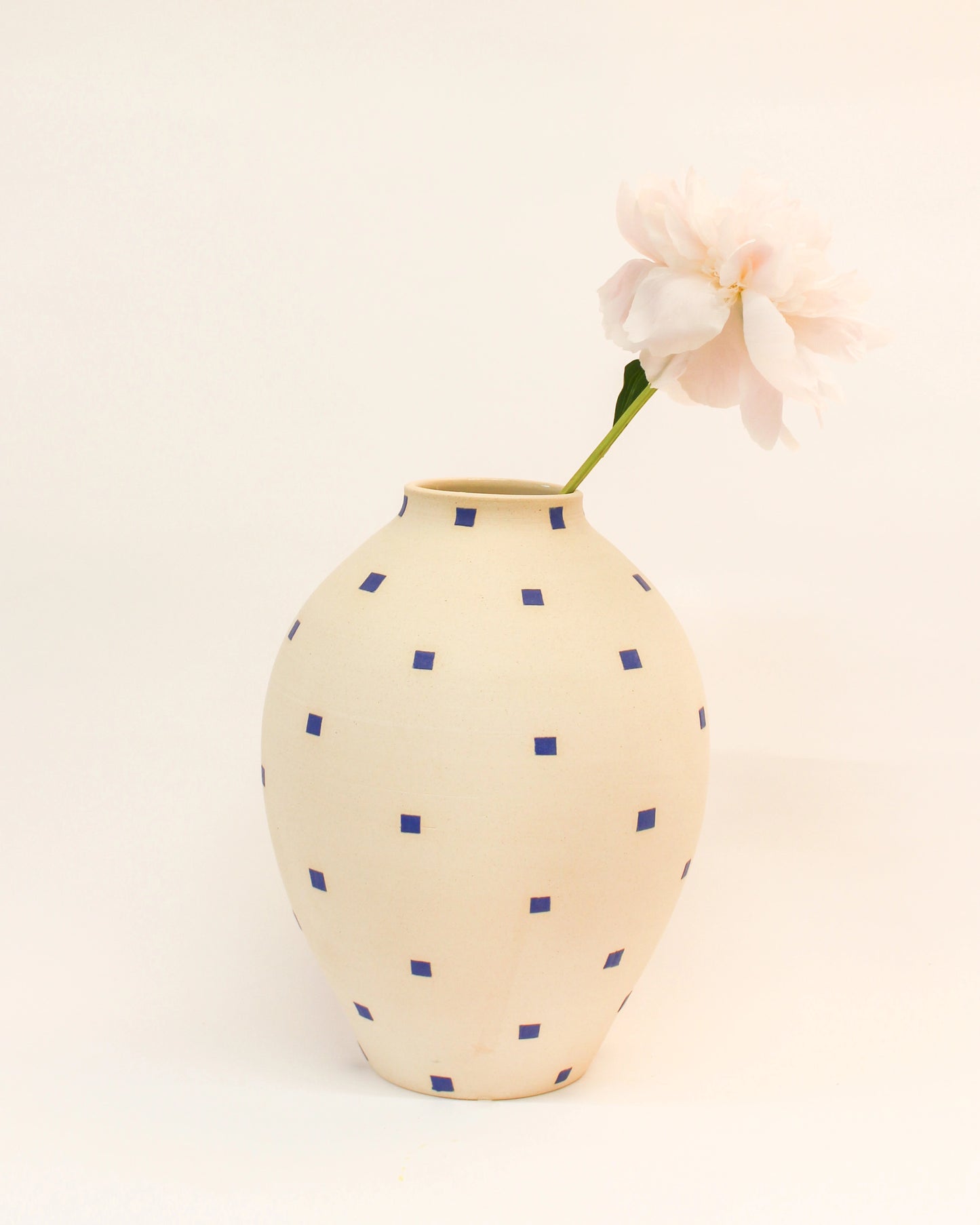 White and Blue Cubes Vase 2