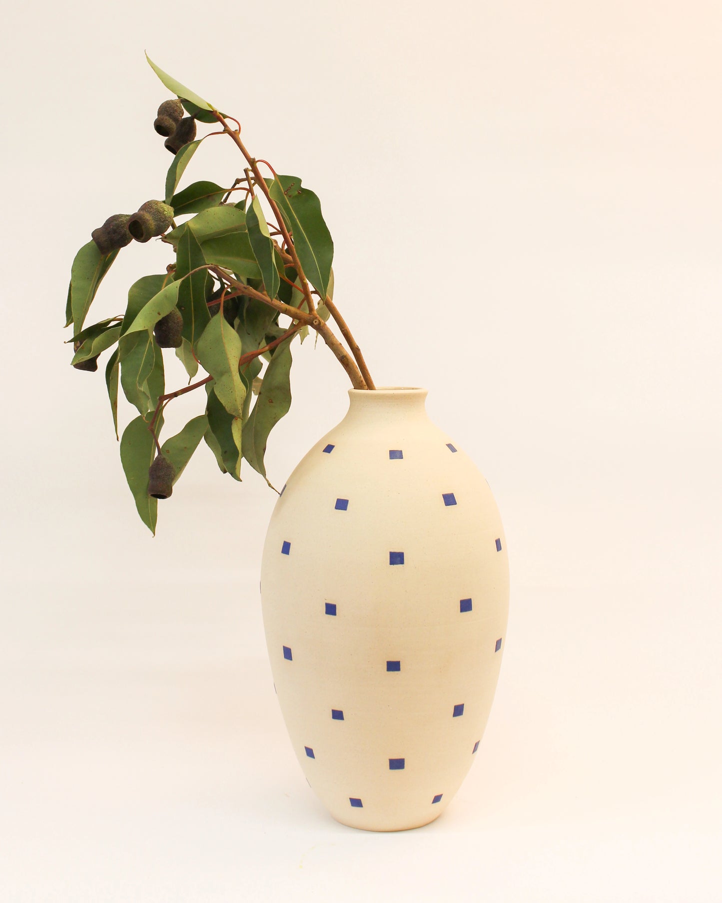 White and Blue Cubes Vase 3