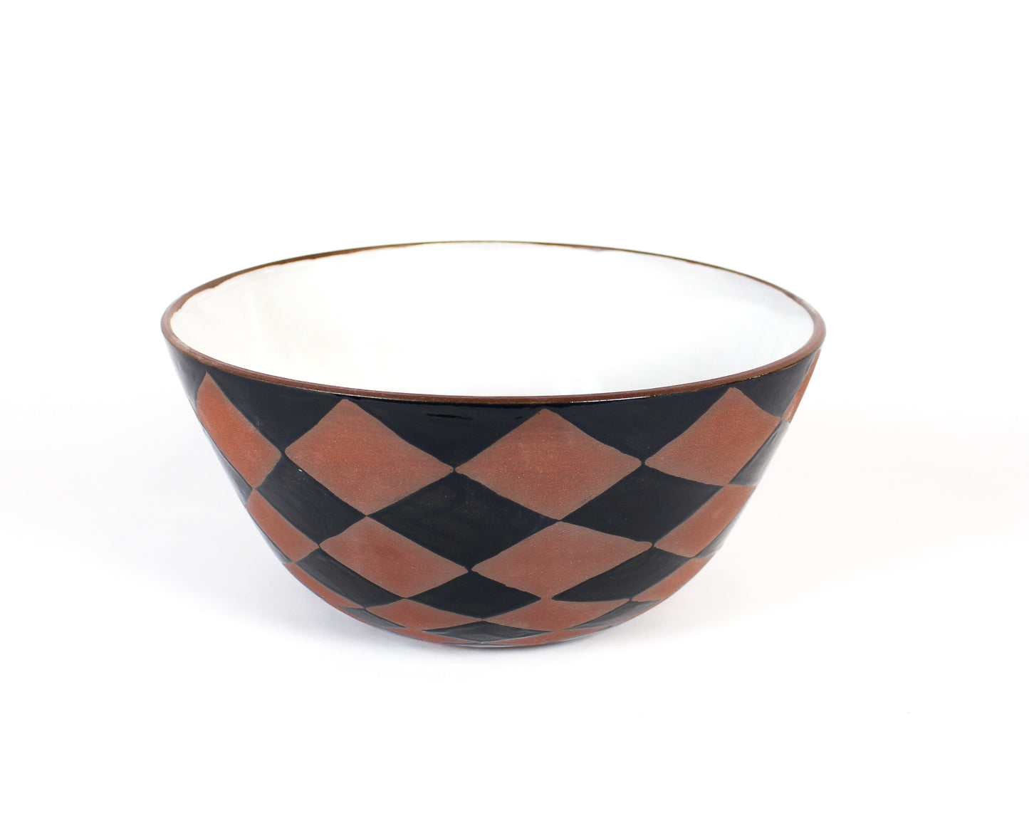Large Salad Bowl: Burgundy Harlequin