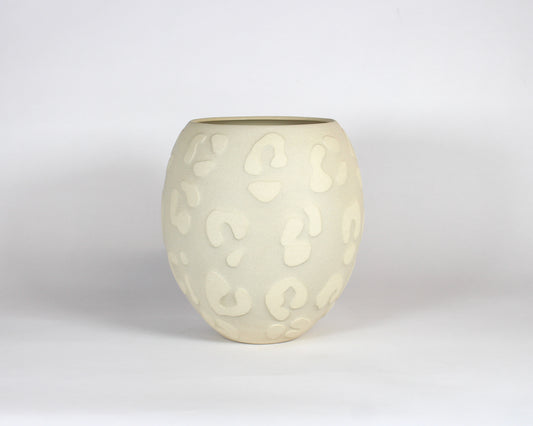 Natural Print Etched Round Vase