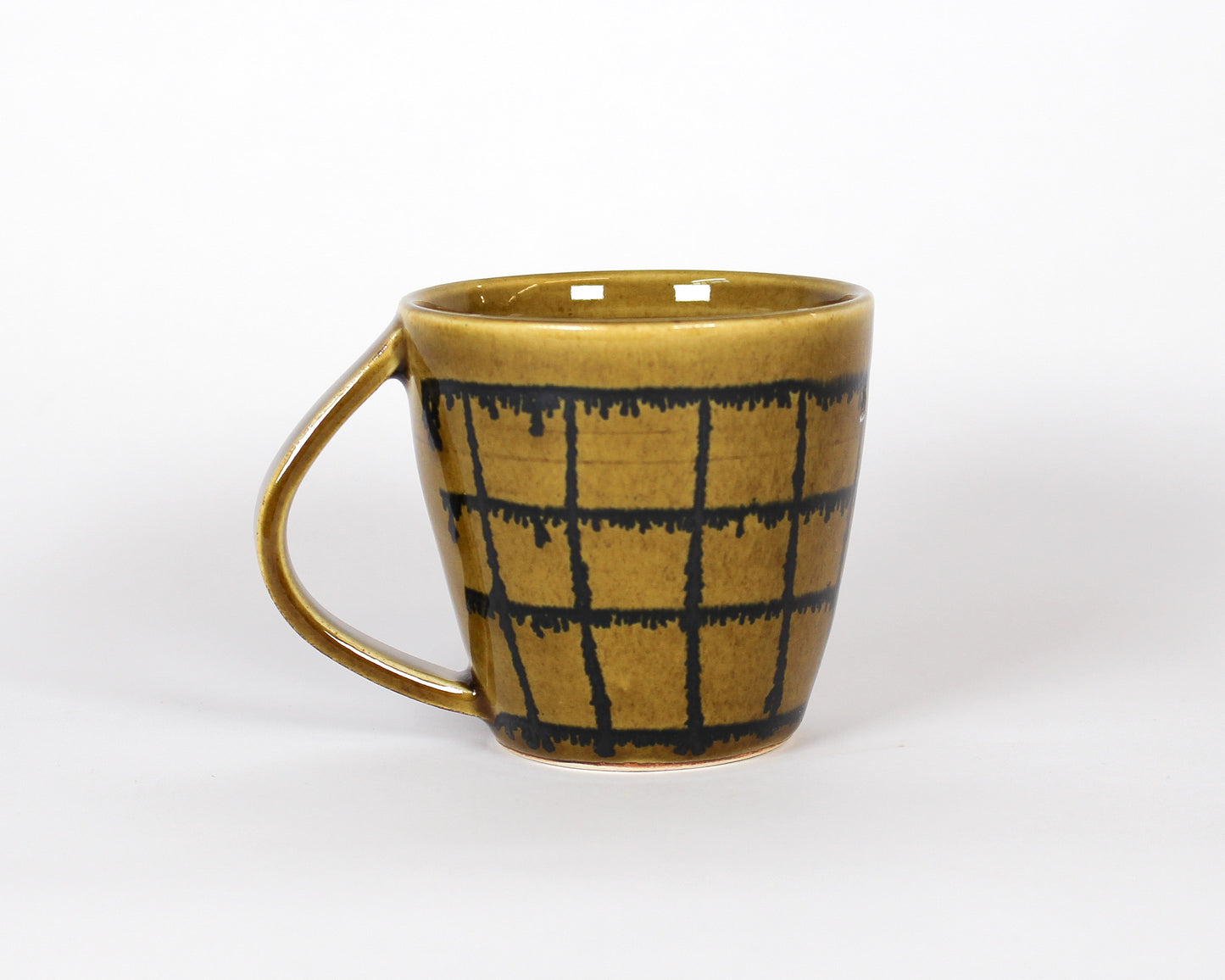 Straight Wall Short Mug - Butterscotch Grid
